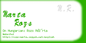 marta rozs business card